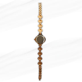 Shohd Green Elegant Clover-Shaped Gold-Plated Women’s Watch with Green Crystal Accents