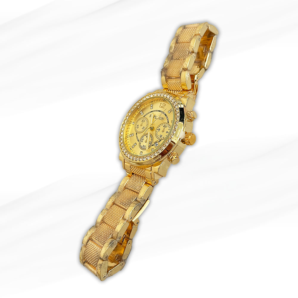 Supleon Luxury Gold-Plated Women's Watch – Elegant Timepiece with Crystal Accents