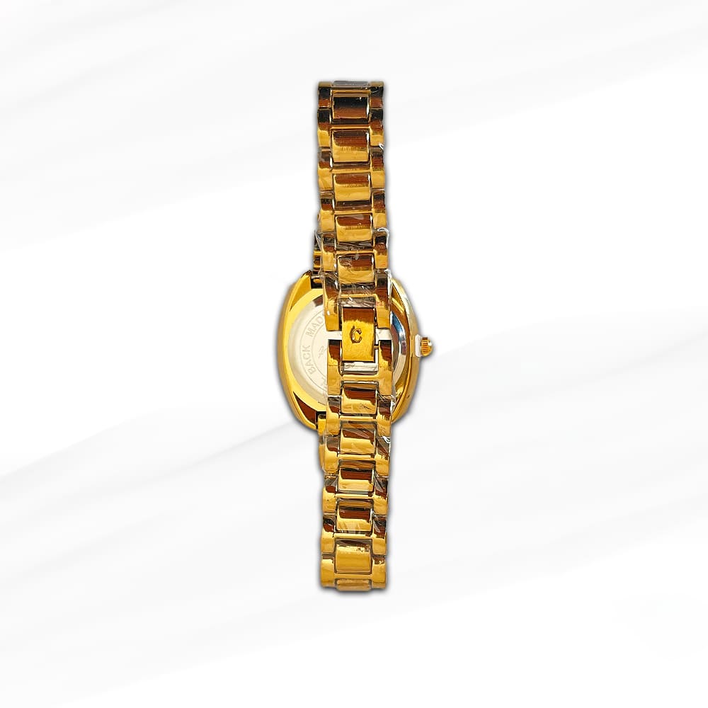 Comelot Gold-Tone Luxury Quartz Women’s Watch – Elegant Crystal Accents