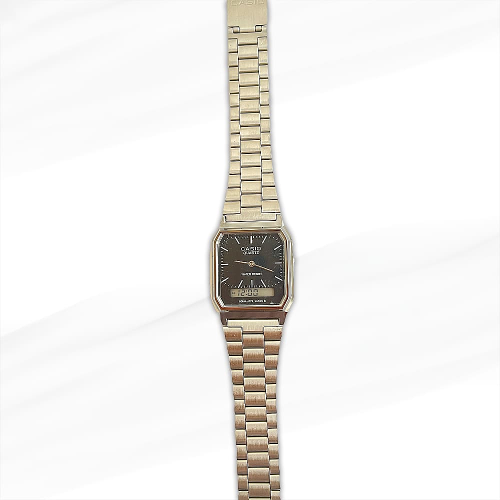 Casio Quartz Dual Display Women’s Watch – Silver Edition