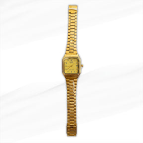 Casio Wter Resistant Classic Gold-Plated Square Women’s Watch – Timeless Elegance and Precision