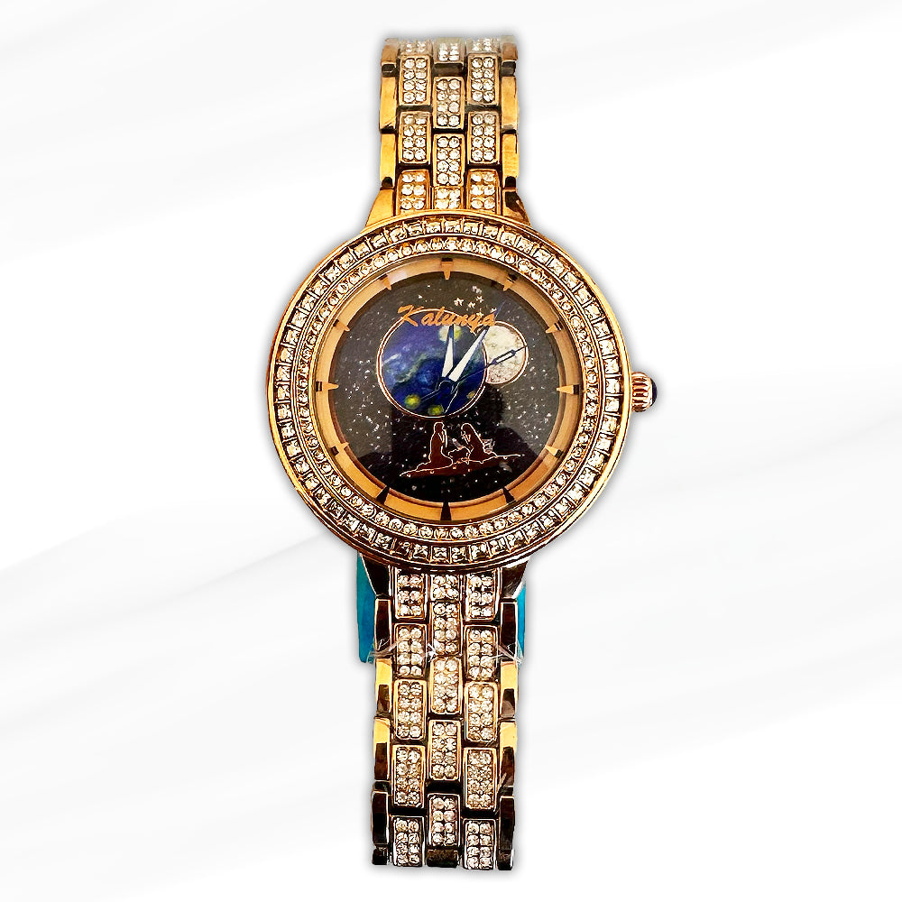 Kalunya Luxurious Crystal-Studded Galaxy-Themed Watch – A Statement of Elegance